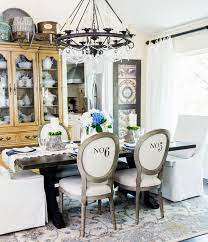 Shop the french dining chairs collection on chairish, home of the best vintage and used furniture, decor and art. French Dining Room Update With Velvet Slipcovered Chairs Tidbits Twine