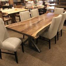 Walnut Live Edge Slab Table Set Esstisch Naturholz Esszimmertisch Holz Speisezimmereinrichtung