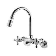 In today's world there are many styles and colors to choose from when purchasing a new sink for your home. Wall Mount Kitchen Sink Faucet 6 Inch Center Sink Faucet In Wall Faucet Kitchen Sink Kitchen Wall Faucets Wall Faucet Sink Two Cross Handles Kitchen Faucet Chrome Rulia Rb1026 Buy Online In