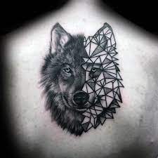 90 Geometric Wolf Tattoo Designs For Men Manly Ink Ideas Geometric Wolf Tattoo Geometric Wolf Wolf Face Tattoo