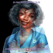 Nurse PNG Clipart Bundle: Female Healthcare Art (Digital Download)