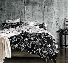 Black And White Floral Bedding Set Robot Check Dorm Bedding Twin Xl Bedding White Comforter