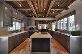 Defining Elements Of The Modern Rustic Home Rustic Modern Kitchen Modern Rustic Homes Modern House Design