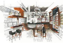 Interior Sketches And Hand Rendered Marker Visuals By Richard Chadwick Interior Design Renderings Interior Design Drawings Interior Rendering