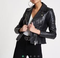 Bnwt Rrp 120 This Season Real Leather Biker Jacket By River Island Size 12 Winter Coats Women Leather Denim Jackets For Women