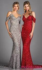 How To Wear Sequins Red Sequin Dress Cold Shoulder Formal Dresses Evening Dresses