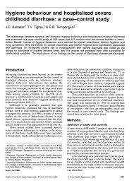 J health popul nutr, 2009. Hygiene Behaviour And Hospitalized Severe Childhood Diarrhoea A Case Control Study Abstract Europe Pmc