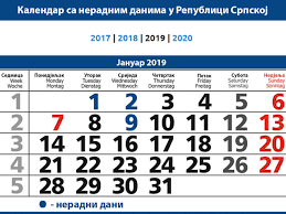 Kalendar je izrađen na visokokvalitetnom kunzruku. Neradni Dani U Srpskoj 1 2 I 9 Januar Herceg Televizija Trebinje