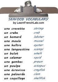 Les Fruits De Mer French Seafood Learn French French Language French Language Lessons