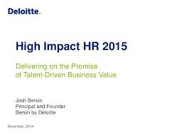 high impact hr building a business driven hr organization