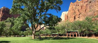 Large outdoor pool and hot tub. Zion Lodge Accommodations Cabins Hotel Suites Zion National Park