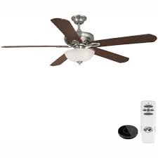 Being a home depot brand, hampton bay is exclusive to the big box store and its online website. Hampton Bay Asbury 60 In Led Brushed Nickel Ceiling Fan With Light Kit Works With Google Assistant And Alexa 20037 The Home Depot