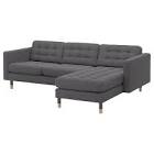 MORABO Sofa, with chaise/Gunnared dark gray/wood Ikea