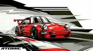 Porsche Car Painting Motorsport Art Car Artwork
