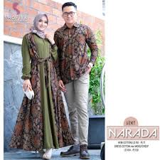 Model gamis batik modern kombinasi. Narada Couple By Shofiya Gamis Batik Couple Murah Solo Original Shopee Indonesia