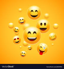 Emoji 3d emoticon background cartoon face group Vector Image