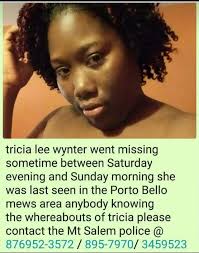 Tricia Lee Wynter has been missing from Saturday... I am so tired of  this.... God knows.... she leaves behind a 7 year old daughter waiting for  her mommy 💔💔💔💔