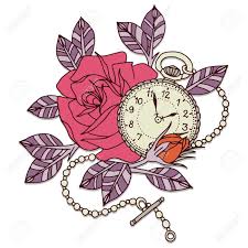 Clock and rose tattoo design. Clock Rose Tattoo Design Flower Vector Design Royalty Free Cliparts Vectors And Stock Illustration Image 48582810