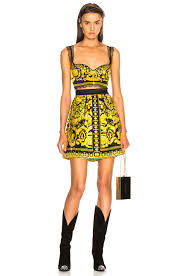 Image 4 Of Versace Pleated Printed Mini Skirt In Black Yellow Mini Skirts Clothes For Women Top Design Fashion