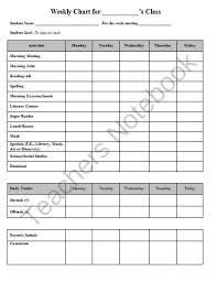 Weekly Behavior Chart From Geaux Teach Online Store On