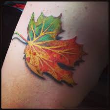 Autumn leaf tattoo by Chris Chavers at Rising Sparrow Tattoo Studio in  Asheville, North Carolina. Got this done today!