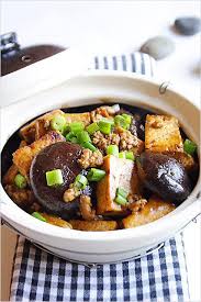 Braised Bean Curd Firm Tofu With Mushrooms Recipe Claypot Recipes Tofu Dishes Asian Recipes