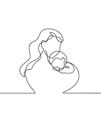 Mother Simple Line Drawings Continuous Line Drawing Mother Painting