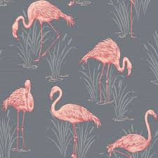 Arthouse Birds Of Paradise Vinyl Wallpaper Vintage Lagoon Flamingo Wallpaper Grey Coral Arthouse 252603 Flamingo Wallpaper Coral Wallpaper Grey Wallpaper