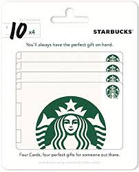 Starbucks rewards visa card review. Amazon Com Starbucks Gift Cards Multipack Of 4 10 Gift Cards