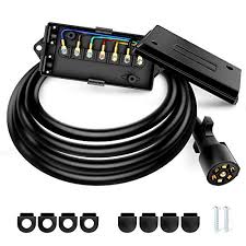 7 way trailer plug wiring diagram heavy duty. Nilight Heavy Duty 7 Way Inline Trailer Plug With 7 Gang Junction Box 8 Feet Trailer Connector Cable Wiring Harness With Weatherproof Junction Box Suitable For Rv Automotives Cars 2 Years Warranty Pricepulse