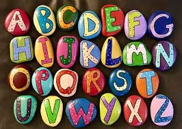 Alphabet Learning Stones Painted Rocks Abc S Colors Painted Rocks Kids Painted Rocks Rock Crafts