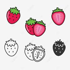 Set Ilustrasi Vektor Stroberi Lucu Ikon Strawberry Set Lineal Hitam Putih Dan Gaya Warna Lineal Buah Stroberi Makanan Png Dan Vektor Dengan Latar Belakang Transparan Untuk Unduh Gratis
