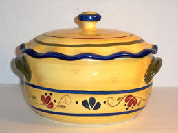 New Home Garden Party Covered Stoneware Bean Pot Casserole Welcome Home Pat Bean Pot Home And Garden Garden Party