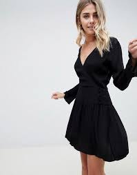Asos Design Casual Skater Mini Dress With Long Sleeves And Bow Back Asos Mini Skater Dress Women Dress Sale Maxi Dress Prom