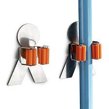 Arimaya 2 Stuck Besen Halter Geratehalter Wandhalter Aus Edelstahl Bad Kuche Organizer Rack Mit 3m Selbstklebend Besenhalter Besen Halte Durch