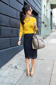 Black And Yellow Skirt Outfit Di Outfit Ideas Navy Blue Skirt 8979cd2fe62628d4e6699e5352fe43ec Jpg 553831 Pixels Summer Work Outfits Navy Pencil Skirt Casual Work Outfits