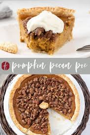 Pumpkin Pecan Pie Is A Buttery Flaky Pie Crust Filled With Creamy Pumpkin Filling And Topped W In 2020 Dessert Recipes Easy Pumpkin Pecan Pie Pumpkin Pecan Pie Recipe