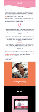 There are about 1.38 million new cases and 458 000 deaths from breast cancer. 9 Breast Cancer Awareness Month Emails That Show Us How To Connect Email Design