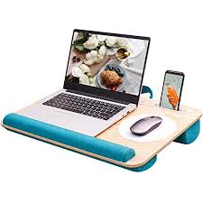 High enough for sitting and holding tray on knees while working with your laptop. Rentliv Lap Desk Portable Laptop Desk Tray With Pillow Cushion Mouse Pad Pen Tablet Phone Holder Fits Up To 17 Inch Walmart Canada