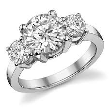 Complimentary diamond earrings with purchase over $1,000. 3 2ct 8 5mm 4 5mm Round Moissanite Three Stone Ring 14k Platinum Thr126e Moissaniteco Com