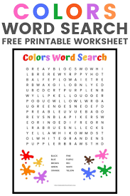 Download them or print online! Colors Word Search Free Printable For Kids