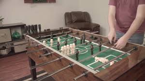 It was constructed with graining decoration mdf, 15mm chromium steel rods, black finish. Newcastle Foosball Table Assembly Video Youtube