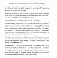 Child Visitation Agreement Template Unique Custody Agreement Template 10 Free Word Pdf Document Custody Agreement Joint Custody Separation Agreement Template