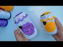 Reciclando pote de maionese e lucrando com capa para pote de maionese de  croche