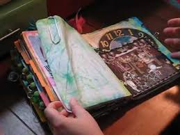 At The Request Of The Art Journal Caravaners A Quick Glimpse At Tangie S Junque Journal Art Journal Techniques Mixed Media Art Journaling Bookbinding Tutorial