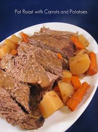 Pot Roast With Carrots And Potatoes In The Crock Pot Recipe Recipes Food Pot Roast