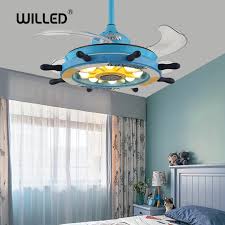 The concept of ceiling fans with light is to introduce a way that circulate air to get cool while brightening the room. Pirate Ship Cute Fan Lamp With Remote Control Light For Children Baby Bedroom Living Room Home Decor Creative Lighting Ceiling Fans Aliexpress