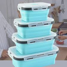 Collapsible Food Storage Containers Compact Silicone Food Storage Set for Travel Outdoor Activities 4pcs Collapsible Containers with Lids Stackable Sealed for Freshness Lunch Bento Box | Daraz.com.bd