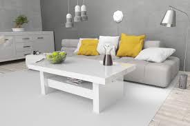 Der tisch verfügt über eine quadratische tischplatte und ablage. Design Couchtisch Tisch Aversa H 111 Weiss Hochglanz Schublade Hohenverstellbar Ausziehbar Esstisch Design Impex