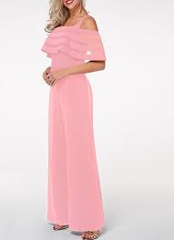 Light Pink Strappy Cold Shoulder Overlay Jumpsuit Rotita Com Usd 34 47 Classy Jumpsuit Outfits Derby Dress Jumpsuit Fashion